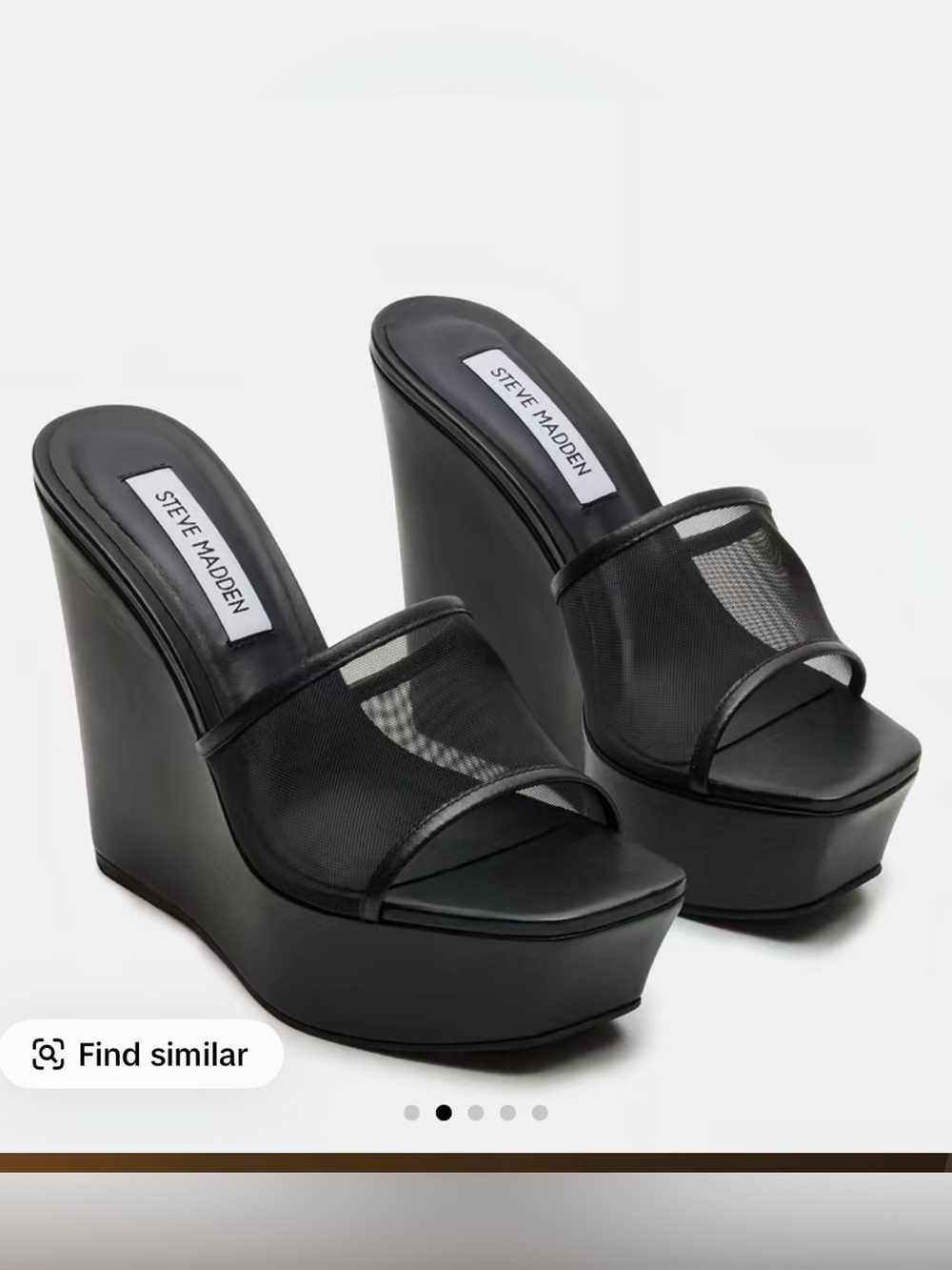 NIB Steve Madden AYANA BLACK LEATHER PLATFORMS